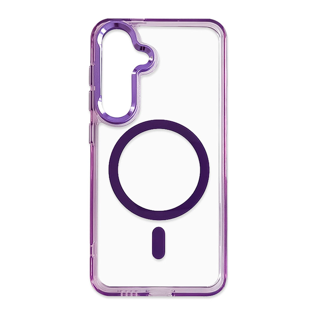 Imagen 1 del producto Case Coolbox GMobile para Samsung S25 Metal Glow con MagSafe, soporte integrado, antigolpes, morado